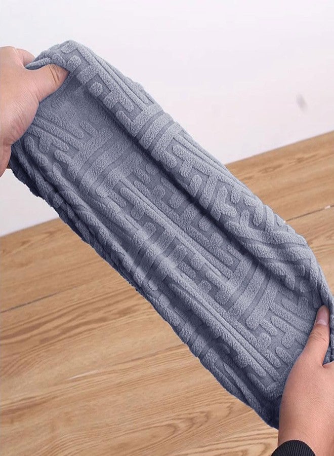 مجموعة أغطية مقاعد بار دائرية من لوسينويرت، 4 قطع، أغطية كراسي دائرية من قماش الجاكار المطاطي، مناسبة لكراسي البار مقاس 14-17 بوصة، مزودة بأربطة مطاطية، لون أزرق رمادي - Image 5